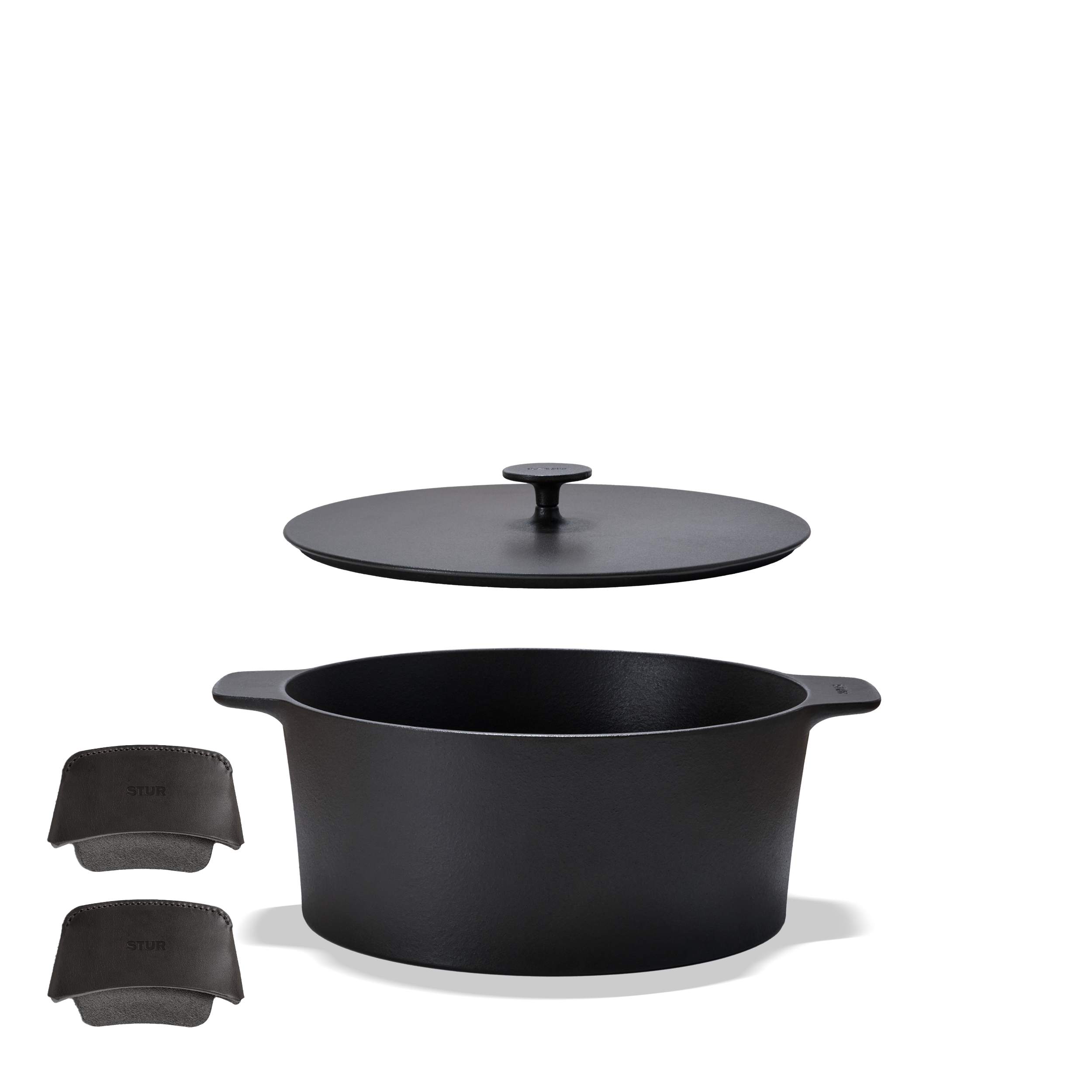 Gusseisenbräter 28 cm + Griffschutz Duo schwarz